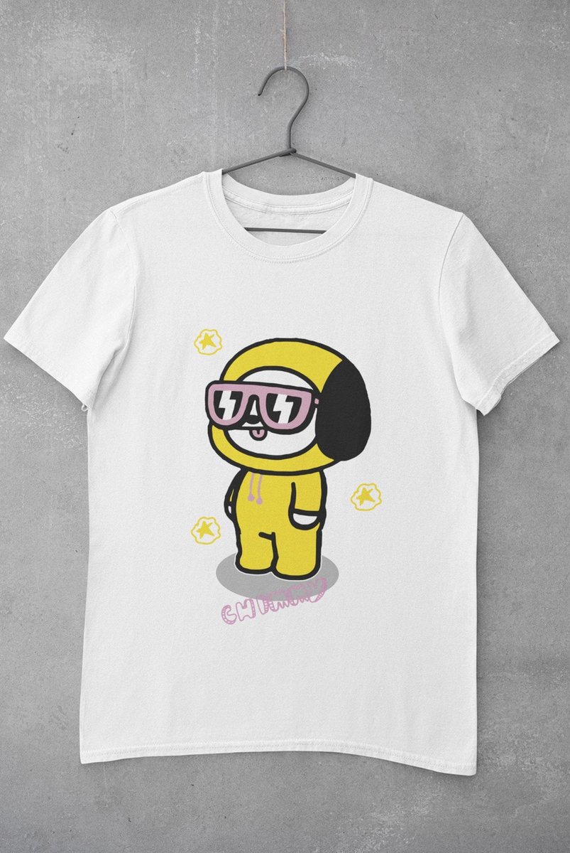 Chimmy Doodle T-Shirt WIT Maat L | BTS BT21 Bangtan Boys Korea Kdrama K-Drama Kpop K-pop korean boy band Muziek music